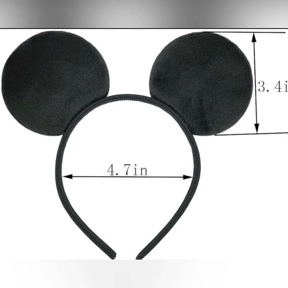 10 pcs Mickey Mouse Ears Solid Black Headband Lot Birthday NEW party favors